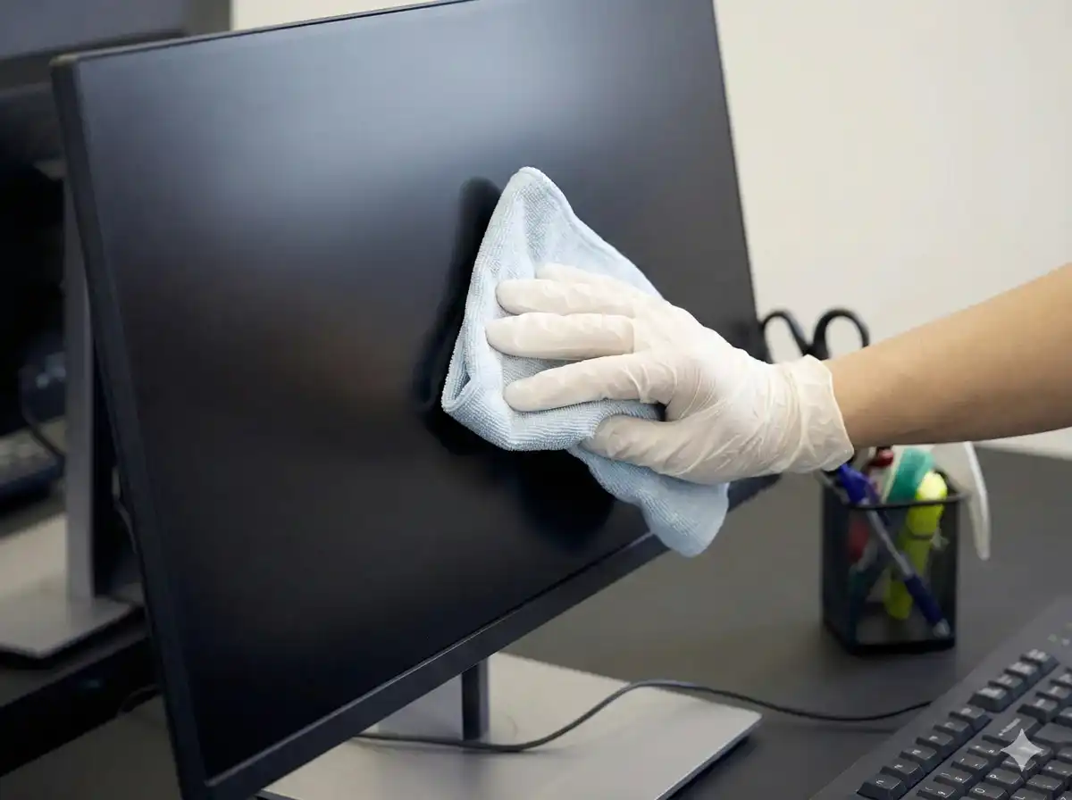 serviceU - Eksempel på skærmrengøring (AI genereret)