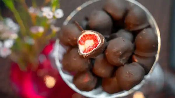 Raspberries  Dark and White Chocolate