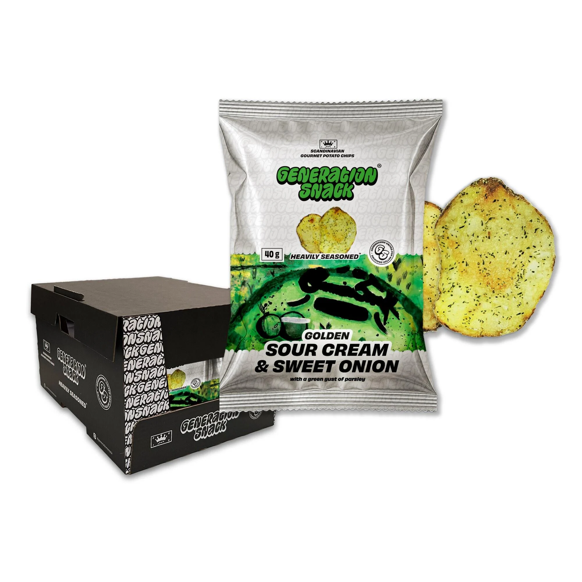 Generation Snack - Golden Sour Cream & Sweet Onion 40g (20 poser)