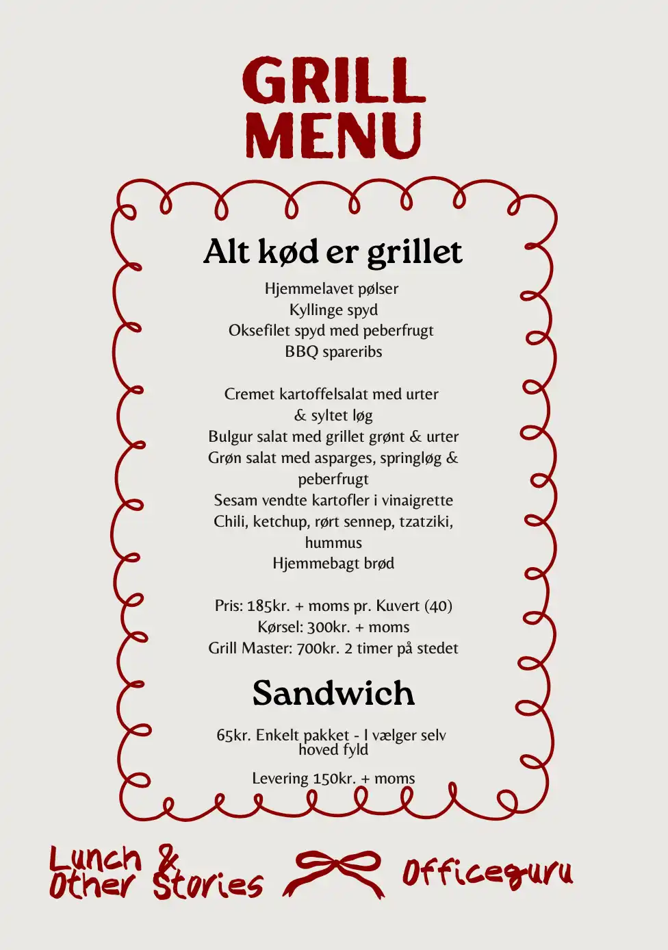 Lunch & Other Stories - DHL menu 2026