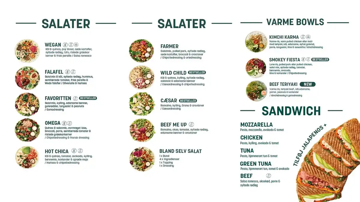 Wedogreens ApS - Menu