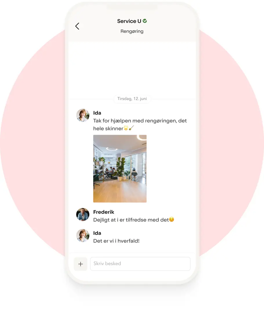 iPhone screen displaying the messaging feature in the Officeguru chat app