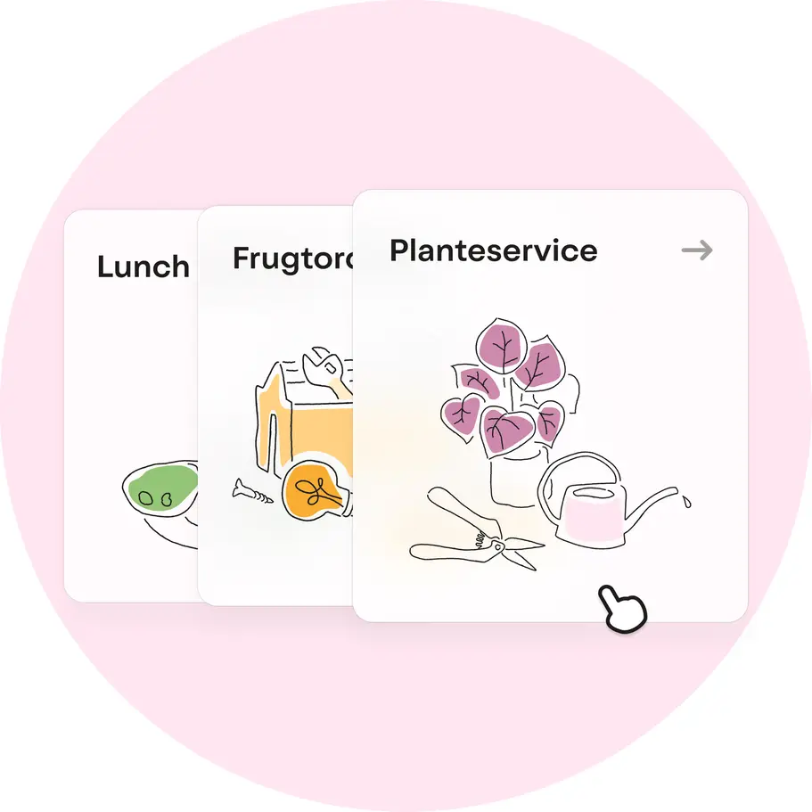 A selection of 3 services shown with a cursor selecting plant service