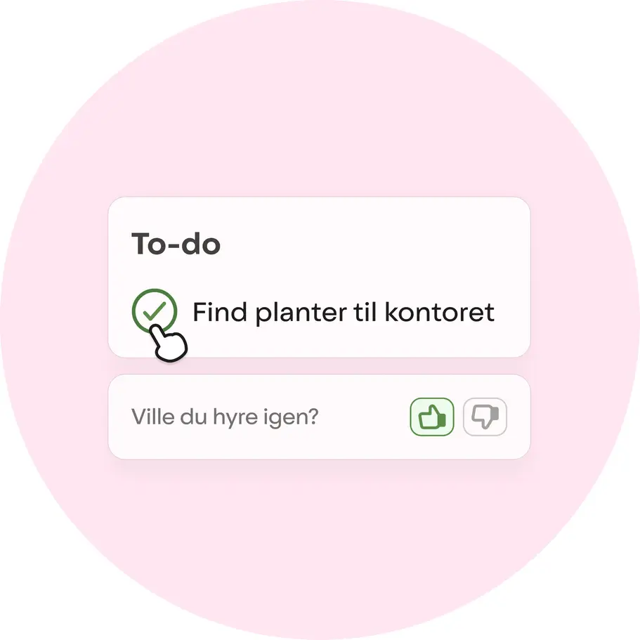 A to-do list with 'get plants for the office' checked off