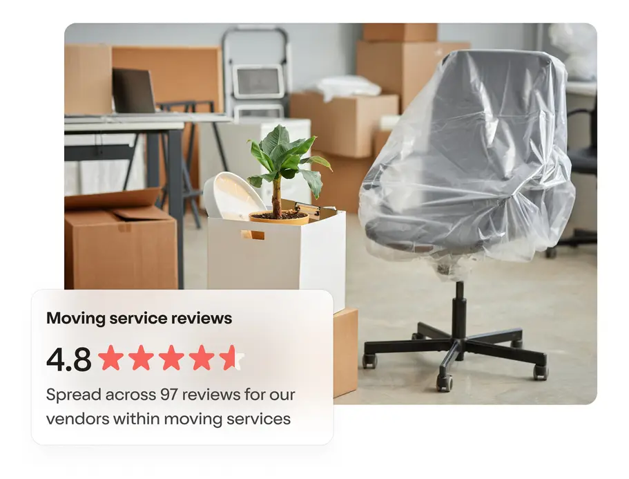 Image showing a five-star rating for Officeguru's professional office relocation services, demonstrating exceptional customer satisfaction.