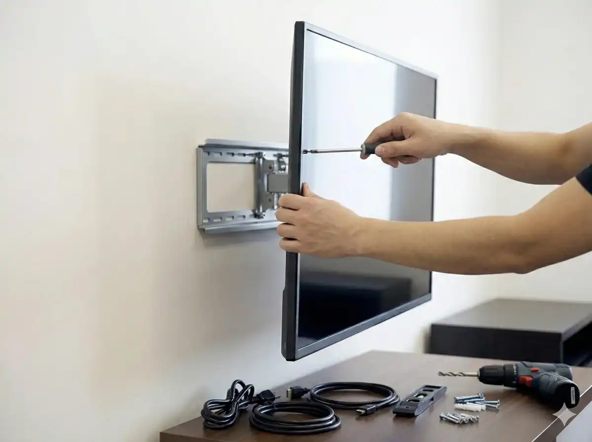 serviceU - Eksempel på Opsætning af TV (AI genereret)