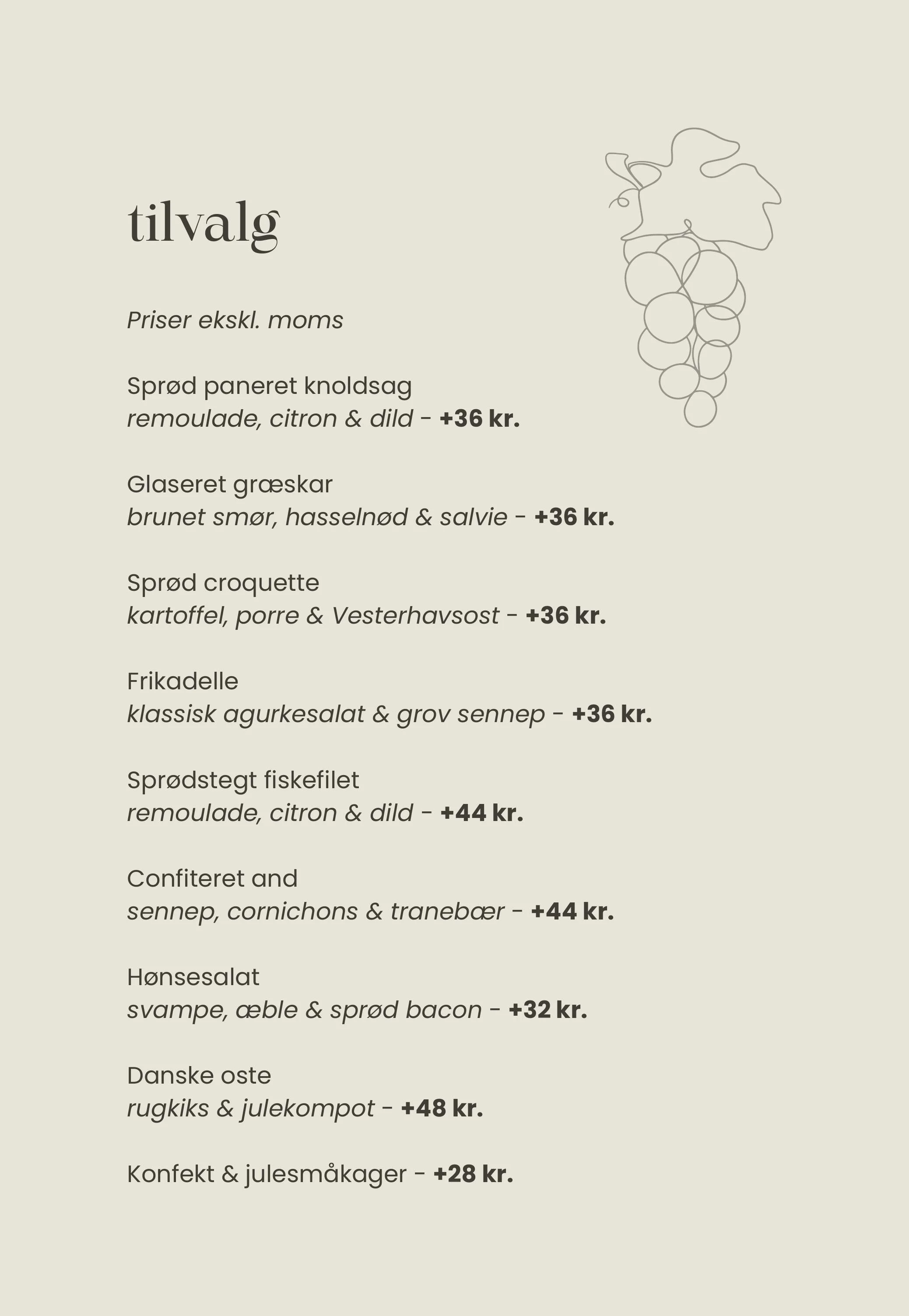 MiMB ApS - Tilvalgsmenu